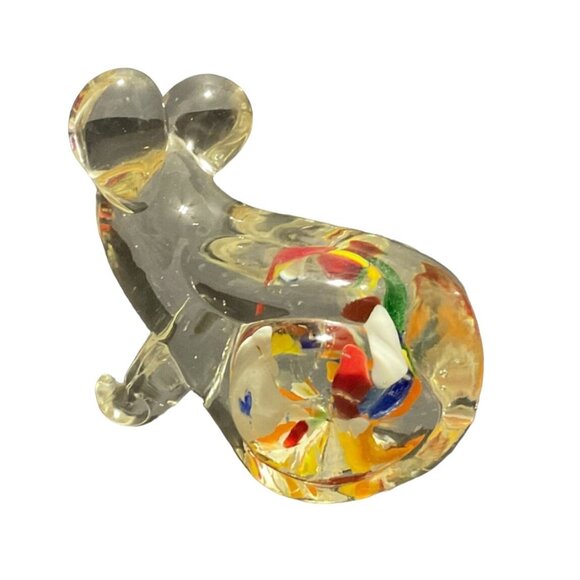 ART GLASS BEAR PAPERWEIGHT HANDBLOWN MULTICOLOR SPECS 3" H X 2" W X 3" L - Picture 3 of 7